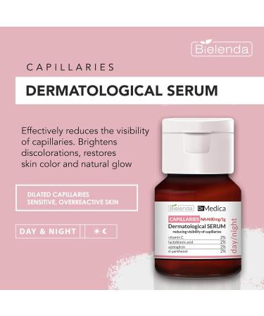Bielenda Dr Medica - Effectively Reduces The Visibility Of Capillaries Brightens Discolorations - Dr Medica Capillary Skin Dermatologic Anti-Redness Face Serum Day/Night - 30 ml - Buy Online on GoSupps.com