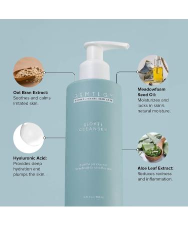 DRMTLGY gOAT Cleanser - Lightweight Moisturizing Face Wash For Sensitive Skin Oat + Hyaluronic Acid + Aloe Extract Hydrating Gentle Facial Cleansing Milk For All SkinTypes Fragrance Free 5.75 oz - Buy Online on GoSupps.com