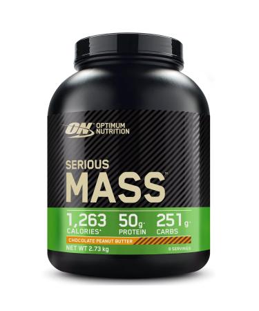 Optimum Nutrition Serious Mass Protein Powder High Calorie Weight Gainer with 25 Vitamins and Minerals Creatine and Glutamine Chocolate Peanut Butter Flavour 8 Servings 2 73 kg - Buy Online on GoSupps.com