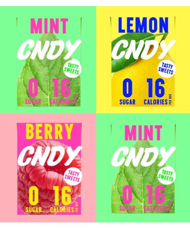 CNDY Variety 7-Pack - Sugar Free Sweets Low Calorie Low Carb Keto Vegan Candy - Berry Lemon Mint - Buy Online on GoSupps.com