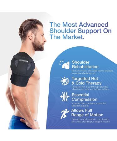 Sports Laboratory Shoulder Support Brace with Hot & Cold Gel Pack - Shoulder Ice Pack Rotator Cuff Cold Therapy Ideal for Frozen Shoulder Relief Rotator Cuff and Sprains - Adjustable Size for Men and Women (Large) L (3... - Buy Online on GoSupps.com