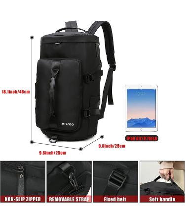 MIYCOO Black 42L Gym Bag - Sports Duffle with Shoe Compartment for Men & Women - Buy Online on GoSupps.com