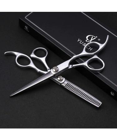 Professional Hairdressing Scissors 6.0 Inch Set Hairdresser Scissor Barber Hair Cutting Salon Shears Black Tooth Cut 6 inch(Color:Blue Size:6 inch set) 6 inch set Blue