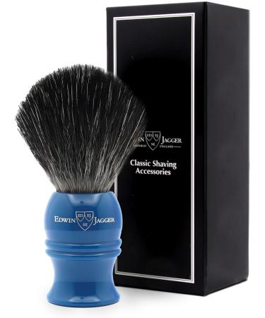 Edwin Jagger Classic Black Synthetic Fibre Eco-Friendly Vegan Shaving Brush (Blue) - Buy Online on GoSupps.com