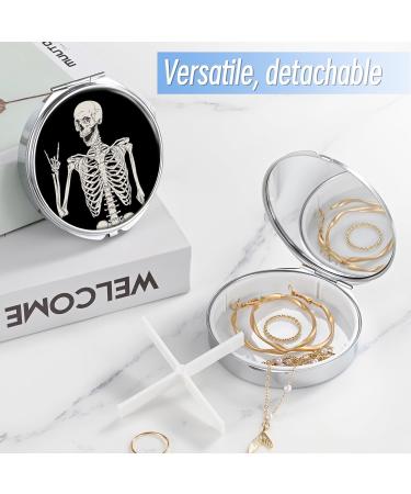 Small Skull Pill Box - Upgraded 4 Compartment Organizer for Vitamins Medications & Supplements - Travel-Friendly Design for Wallet & Pocket - Buy Online on GoSupps.com