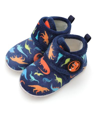 JIASUQI Baby Boys Girls Booties Toddler Soft Winter Boots House Slippers Infant Warm Socks Anti Skid Newborn Crib Shoes 0-6 Months Dinosaur