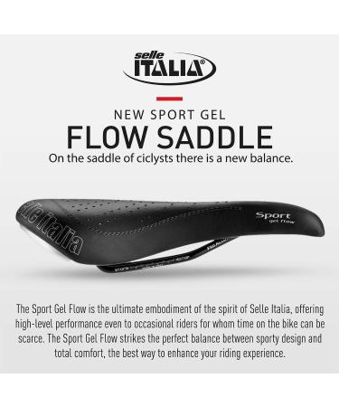 Selle Italia Sport Gel Flow Bike Saddle for Men and Women - Black 270x140mm - Buy Online on GoSupps.com