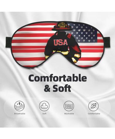 Buy Red Stripe Firefighter USA Flag Print Sleep Eye Mask - Soft Eye Cover for Travel & Naps | Perfect Gift for Men & Women - Buy Online on GoSupps.com