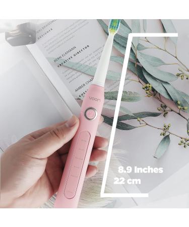 Voom Sonic Pro 5 Rechargeable Electronic Toothbrush - Dentist Recommended with 5 Speeds & 2-Minute Timer - Pink - Buy Online on GoSupps.com