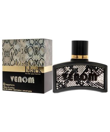 NU Parfums Black is Black Venom Pour Homme Eau De Toilette Spray 3.4 Ounce - Buy Online on GoSupps.com