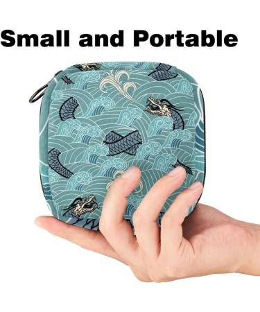 Women's Dragon Waves Binding Storage Bags - Portable Menstrual Pocket for Panty Lores & Tampons - Multicolored Holder for School & Office - Buy Online on GoSupps.com