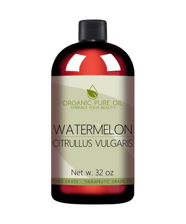 Watermelon Seed Oil - 32 oz - 100% Pure Unrefined All Natural Non GMO Bulk Organically Sourced Vegan Carrier Oil for Face Scalp Hair Skin Nails Body Feet Arms Legs Dry Skin Moisturizer - Packaging May Vary - OPO
