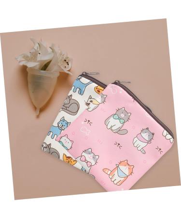 Healifty Menstrual Pad Storage Bag - 2pcs Feminine Products Pouch for Sanitary Napkins and Tampons, Decorative Period Bag - Polyester, Small and Portable - Buy Online on GoSupps.com