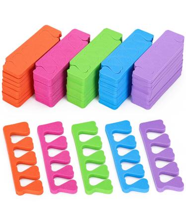 80pcs Sponge Toe Separators Pedicure Set for Nail Polish- Premium Nail Art Painting and Polishing Tool Kit 5 Funy Color 80pcs Multicolor