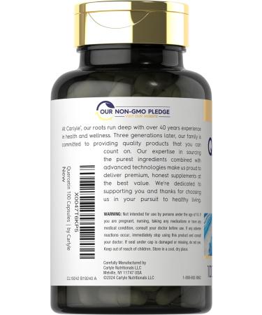 Carlyle Quercetin 500mg Capsules | with 50mg Zinc | 100 Count | Non-GMO and Gluten Free Supplement - Buy Online on GoSupps.com