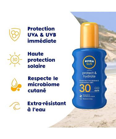 Nivea Sun Protect & Hydrate Spray SPF30 200ml - Ultimate Sun Protection - Buy Online on GoSupps.com