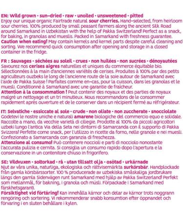  pakka PAKKA - Organic Fair Trade Dried Sour Cherries 1 kg wild harvested directly from small farmers in Samarkand Uzbekistan vegan 1000 g (1 pack) - Buy Online on GoSupps.com