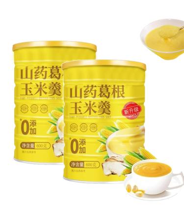 Hfdhd Chinese Yams root red dattles corn soup Yams root and Pueraria corn powder instant mainstate healthy nutritious breakfast regulate the intestine (2box)