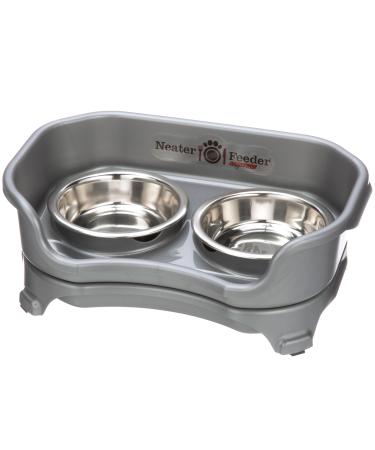 Neater Feeder Express Elevated Cat Bowls - Raised Pet Dish - Stainless Steel Food and Water Bowls for Cats Gunmetal