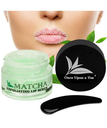 Exfoliating Green Tea Matcha Sugar Lip Scrub, Hydrating Treatment for Dry, Chapped & Cracked Lips, Best Peeling Solution For Plump, Younger Looking Lips, Lip Polish