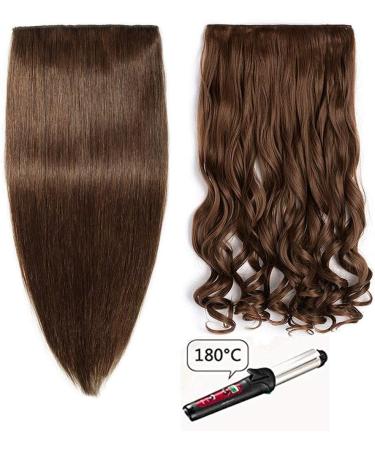 Elailite Standard Weft Hair Extensions - 20 Light Brown Remy Clip-In Human Hair - 8 Pieces Full Head, 105g - Buy Online on GoSupps.com