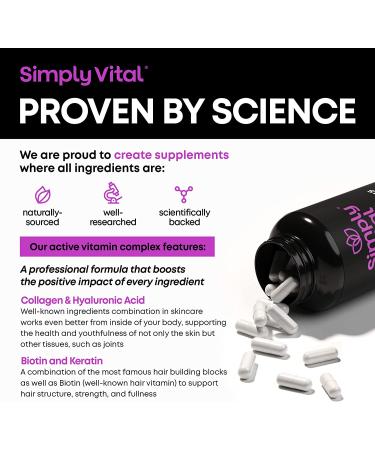 Biotin 5000mcg Hair Skin & Nails Supplement with Keratin & Marine Collagen - B Complex for Hair Growth - Made in USA - 60 Capsules - Buy Online on GoSupps.com