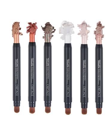 6 Colors Eyeshadow Stick Set 6 Colors Cream Eye Brightener Pencil | Shimmer Waterproof and Long-Lasting Eye Shadow Cream Stick for Smoky Eye Brightener Makeup