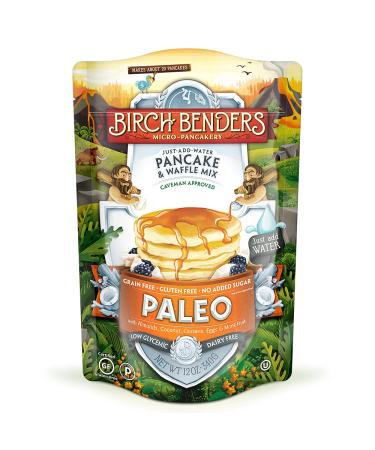 Paleo Pancake & Waffle Mix by Birch Benders, Low-Carb, High Protein, High Fiber, Gluten-free, Low Glycemic, Prebiotic, Keto-Friendly, 12 oz 12 Ounce (Pack of 1)