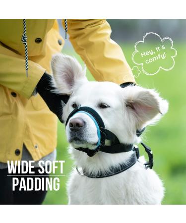 Gentle Muzzle Guard for Dogs - Prevents Biting and Unwanted Chewing Safely New Secure Comfort Fit - Soft Neoprene Padding No More Chafing Included Training Guide Helps Build Bonds with Pet (S Blue) Blue S (Pack of 1) - Buy Online on GoSupps.com