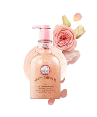 NATURAL SPA 2-in-1 BODY WASH & BODY SCRUB BLACK ROSE(13.53fl.oz) - Natural Exfoliating Salt Scrub for Deep Cleansing - Effective on Scars & Wrinkles - Exfoliate & Moisturize Skin Polishes