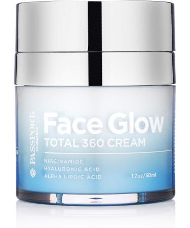 Face Glow Total 360 Cream - Anti-Aging with Alpha Lipoic Acid DMAE Vitamin C Ester & Hyaluronic Acid - Brightens Skin with Italian Blood Orange - International Shipping Available - Buy Online on GoSupps.com