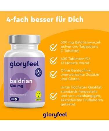 Valerian High-Dose 400 Vegan Tablets for Calm Sleep & Serenity | 1-Year Supply Made in Germany - Additive-Free - Buy Online on GoSupps.com