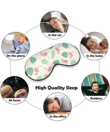 Flamingo and Leaf Sleep Mask for Men and Women - Adjustable Strap Eye Cover for Blocking Light during Night Sleep, Travel, and Naps - Buy Online on GoSupps.com