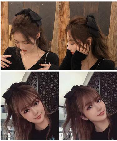 Stylish Big Hair Bows for Women and Girls - Bowknot French Barrettes and Clips Set in Black - Buy Online on GoSupps.com