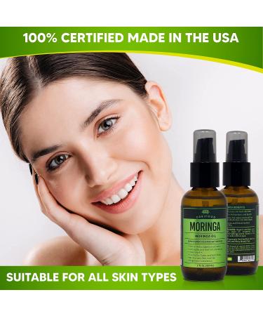 Orbifood Organic Moringa Oil 60ml - USDA Certified, Made in USA - Cold Pressed Virgin Oil for Skin, Hair & Nails - Hydrating & Antioxidant-Rich - Buy Online on GoSupps.com