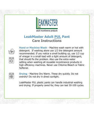 LeakMaster Adult PUL Waterproof Pants - Soft, Quiet & Breathable - Durable Plastic Pants for Cloth Diapers - White, X-Large - 42-48 Waist - 1 Pack - Buy Online on GoSupps.com