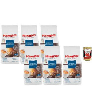 Italian Gourmet Bundle Kimbo Espresso Classico Caf Grains 6 x 1 kg Caf Italien Torr fi Naples Intensit Forte 11/13 Cr me Onctueuse Ar mes Chocolat + Italian Gourmet Polpa