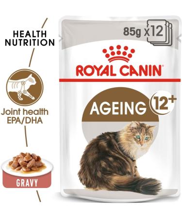 Royal Canin Ageing 12+ Complete Adult Wet Cat Food in Gravy 12 x 85g - Buy Online on GoSupps.com