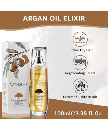 Professional Organic Argan Oil Hair Treatment Paraben & Sulfate Free 100ml | Moisturizing Oil for All Hair Types with Vitamin E - Buy Online on GoSupps.com