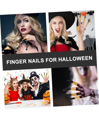 minkissy 3 Sets Halloween Nail Set Grey Wigs for Women Halloween Cosplay Props Tricky Witch Fingers Bulk Finger Nails for Halloween Zombie Nails Cover Role Play Witch Nails Make up Ghost - Buy Online on GoSupps.com