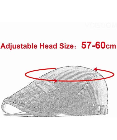 VOBOOM Men's Cotton Adjustable Newsboy Beret Ivy Cap Cabbie Flat Cap in Dark Brown - Buy Online on GoSupps.com