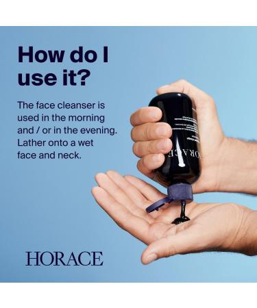 HORACE Face Cleanser for Men - Purifying Gel Against Excess Sebum - Gentle Skincare for All Skin Types - Unscented 200 ml - Buy Online on GoSupps.com