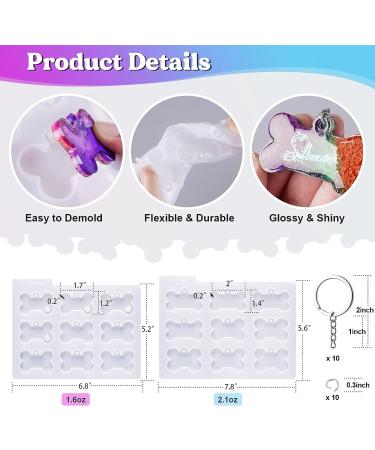 LET'S RESIN Pet Tag Silicone Molds - Bone Shape for Cat and Dog, with Key Rings - DIY Epoxy and UV Resin Keychain Crafts - Buy Online on GoSupps.com