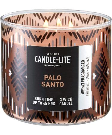 Candle-Lite Premium 3-Wick Palo Santo Scented Candle 14 oz. - Aromatherapy Candle in Glass Jar (Brown) - Buy Online on GoSupps.com