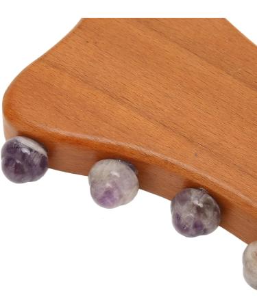 Schaffen Wooden Gua Sha Massage Stick with 5 Amethyst Points - Relieve Tiredness & Shape Your Body - Buy Online on GoSupps.com