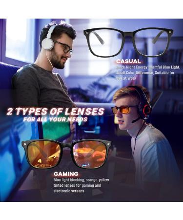 Livho Blue Light Filter Glasses for Women | TR90 Super Light Anti-Fatigue Computer & Gaming Glasses | Black & Clear Orange Colors - Buy Online on GoSupps.com