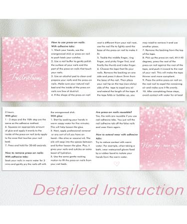 LIGHT RAIN Press on Nail Kit - 50 pcs with 2g Nail Glue, Adhesive Tabs, Mini Buffer, File, Sticks, Prep Pad & Instructions - Salon Quality | Includes OPP Bag & Sticker - Buy Online on GoSupps.com