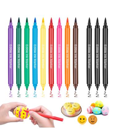 Food Coloring Pens, 12Pcs Double Sided Edible Food Coloring Markers with Fine and Thick Tip, Food Grade Gourmet Writers for DIY Cake Decorating, Cookies, Frosting, Fondant, Easter Eggs - Buy Online on GoSupps.com