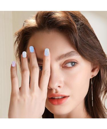 Generic Gel Nail Stickers Glitter Nail Stickers for Gel Polish Gel Nail Strips Manicure with Nail Lamp Semi Cured Nail Gel Polish Wraps Set for Home Nail Curing N036 - Buy Online on GoSupps.com