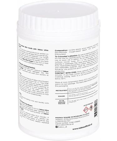 Vebox - Ultra Oxygen Bleach - Powder Stain Remover - Developed for White Laundries 1KG - Buy Online on GoSupps.com